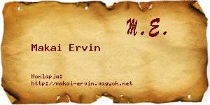 Makai Ervin névjegykártya